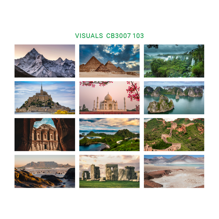 Trio Horizontal - World wonders visuals