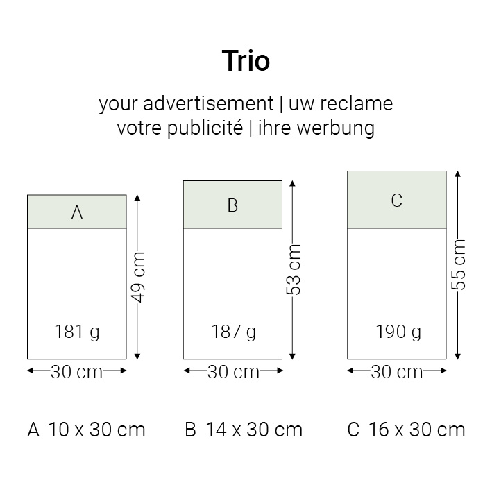 Trio Grey Afmetingen